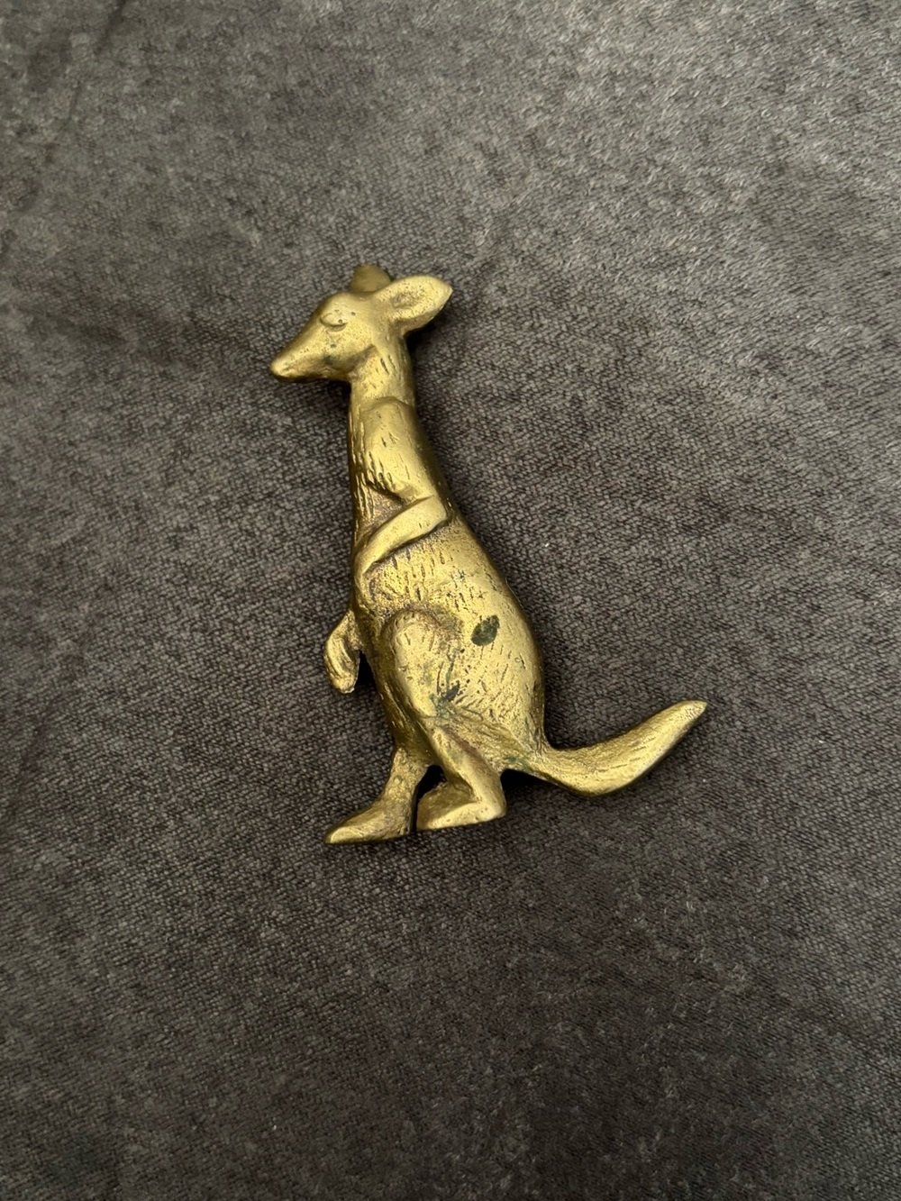 Vintage Solid Brass Detailed Kangaroo Trinket Collectable Animal Figurine